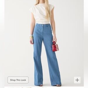 JCREW - NWOT Carolina flare wide leg chambray jeans pants - size 2